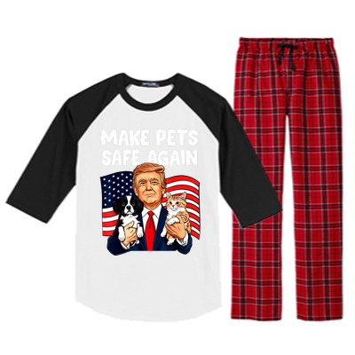 Vote Trump Funny Save Our Pets Trump Make Pets Safe Again Gift Raglan Sleeve Pajama Set