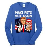 Vote Trump Funny Save Our Pets Trump Make Pets Safe Again Gift Tall Long Sleeve T-Shirt