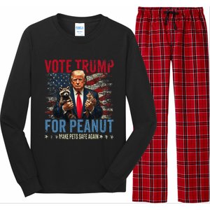 Vote Trump For Peanut The Squirrel Long Sleeve Pajama Set