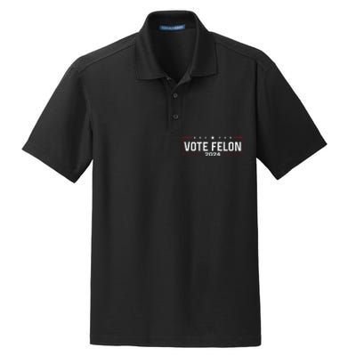 Vote Trump Felon 2024 Bold Political Humor Dry Zone Grid Polo