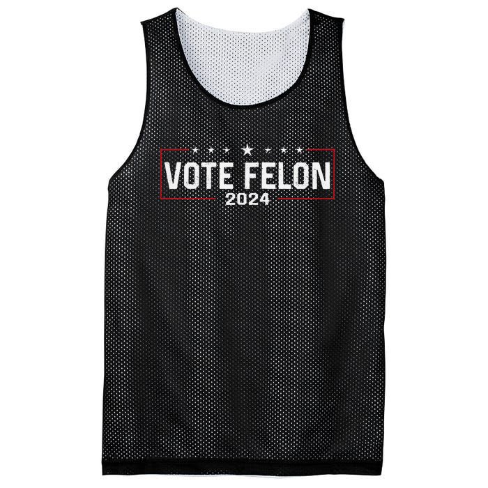 Vote Trump Felon 2024 Bold Political Humor Mesh Reversible Basketball Jersey Tank