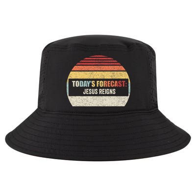 Vintage TodayS Forecast Jesus Reigns Funny Christian Pun Cool Comfort Performance Bucket Hat