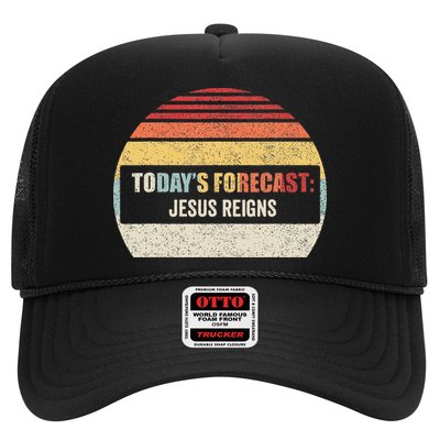 Vintage TodayS Forecast Jesus Reigns Funny Christian Pun Hat