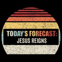 Vintage TodayS Forecast Jesus Reigns Funny Christian Pun Kids T-Shirt