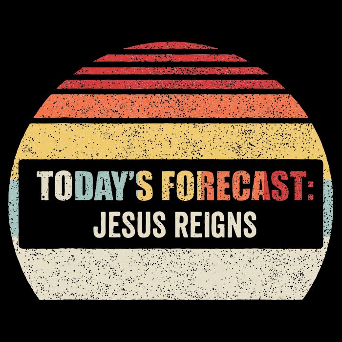 Vintage TodayS Forecast Jesus Reigns Funny Christian Pun Kids T-Shirt