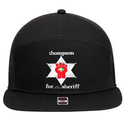 Vintage Thompsons For Sheriff Retro 1970 Distressed Tee 7 Panel Mesh Trucker Snapback Hat