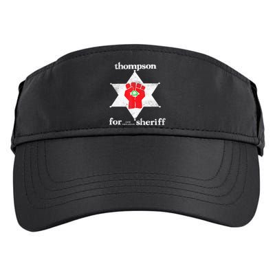 Vintage Thompsons For Sheriff Retro 1970 Distressed Tee Adult Drive Performance Visor