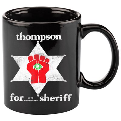 Vintage Thompsons For Sheriff Retro 1970 Distressed Tee 11oz C Handle Ceramic Mug
