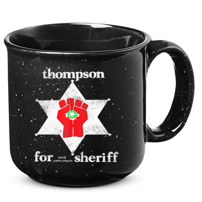 Vintage Thompsons For Sheriff Retro 1970 Distressed Tee 15oz Campfire Ceramic Mug