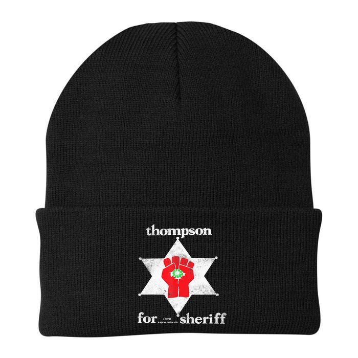 Vintage Thompsons For Sheriff Retro 1970 Distressed Tee Beanie