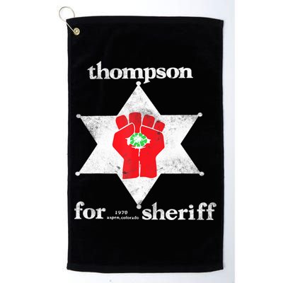 Vintage Thompsons For Sheriff Retro 1970 Distressed Tee Golf Towel