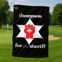 Vintage Thompsons For Sheriff Retro 1970 Distressed Tee Golf Towel