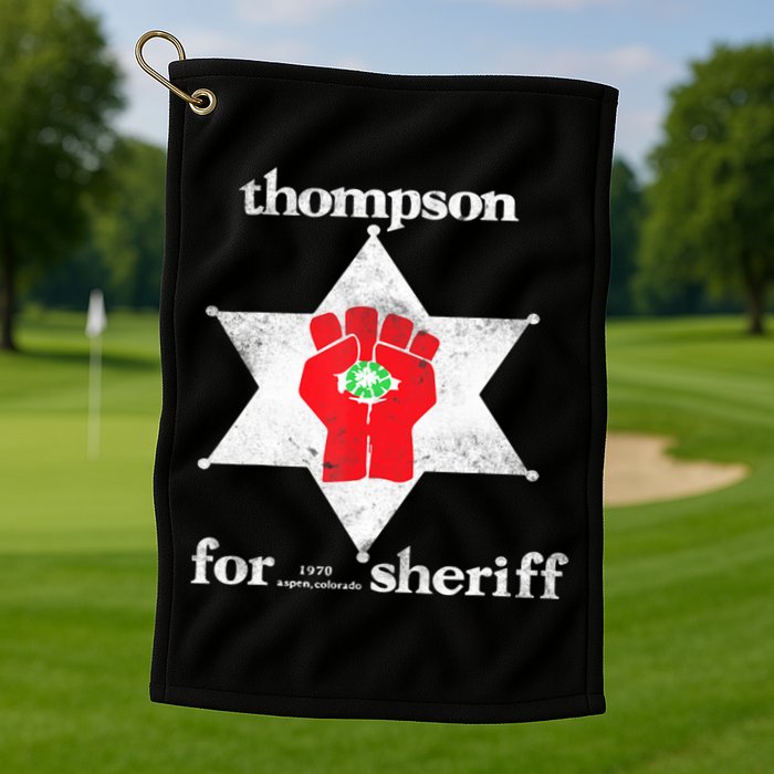 Vintage Thompsons For Sheriff Retro 1970 Distressed Tee Golf Towel