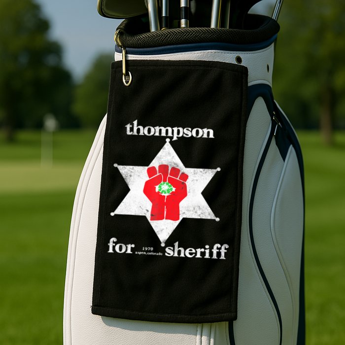Vintage Thompsons For Sheriff Retro 1970 Distressed Tee Golf Towel