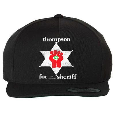 Vintage Thompsons For Sheriff Retro 1970 Distressed Tee Wool Snapback Cap