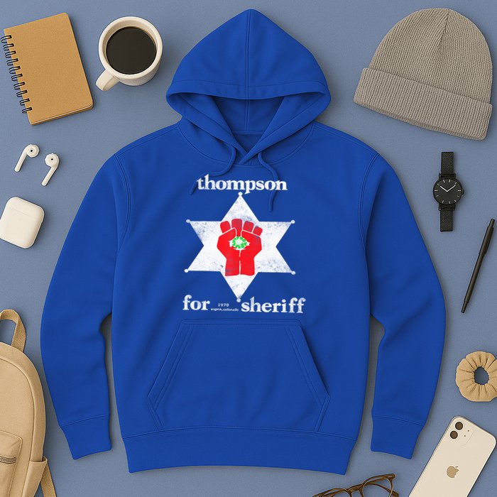 Vintage Thompsons For Sheriff Retro 1970 Distressed Tee Hoodie
