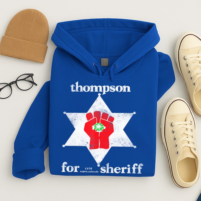 Vintage Thompsons For Sheriff Retro 1970 Distressed Tee Hoodie