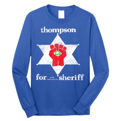 Vintage Thompsons For Sheriff Retro 1970 Distressed Tee Long Sleeve Shirt