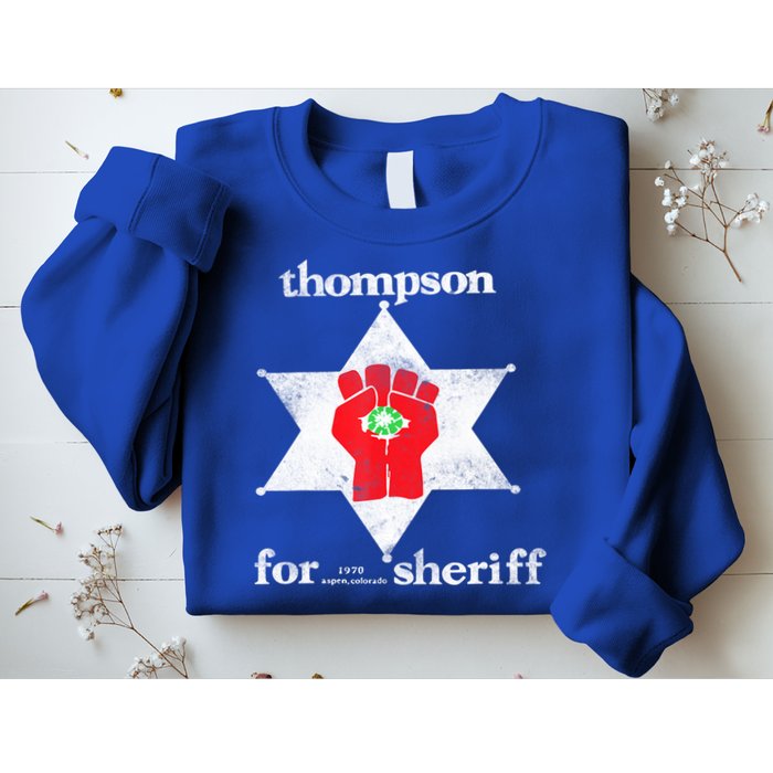 Vintage Thompsons For Sheriff Retro 1970 Distressed Tee Sweatshirt