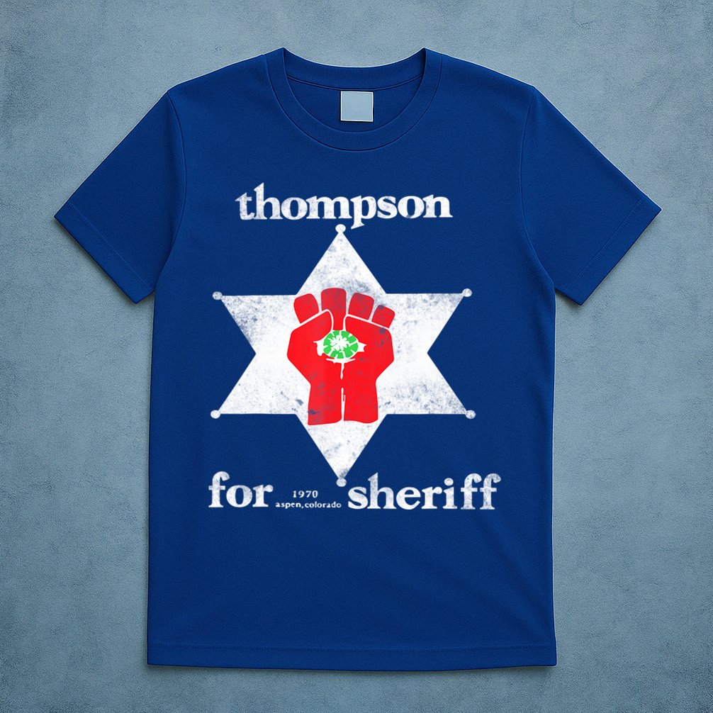 Vintage Thompsons For Sheriff Retro 1970 Distressed Tee T-Shirt
