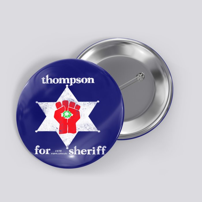 Vintage Thompsons For Sheriff Retro 1970 Distressed Tee Button