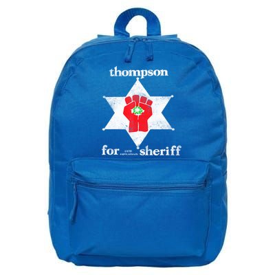 Vintage Thompsons For Sheriff Retro 1970 Distressed Tee 16 in Basic Backpack