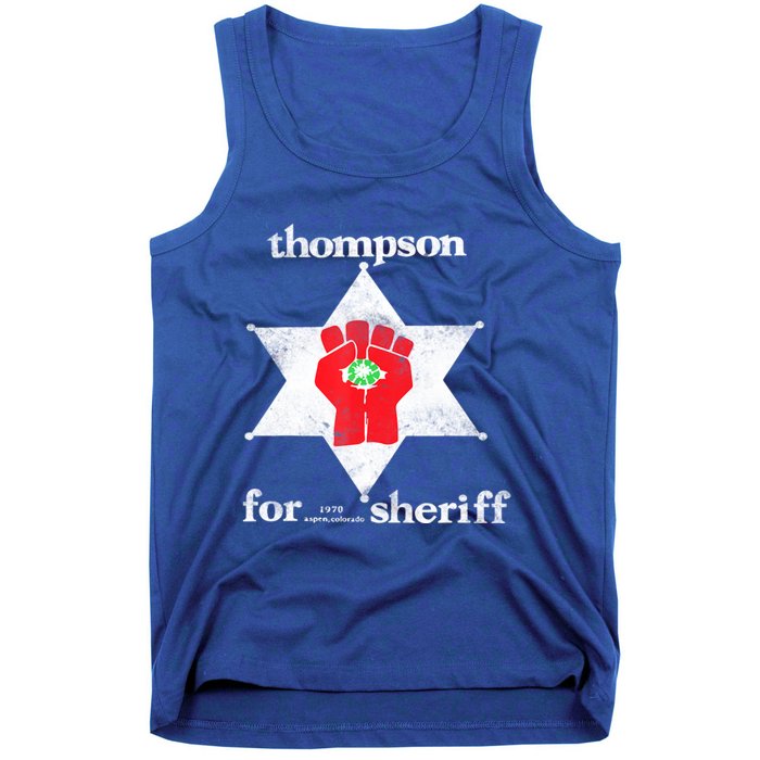 Vintage Thompsons For Sheriff Retro 1970 Distressed Tee Tank Top