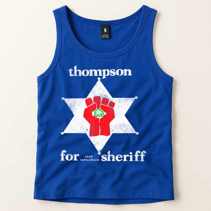 Vintage Thompsons For Sheriff Retro 1970 Distressed Tee Tank Top