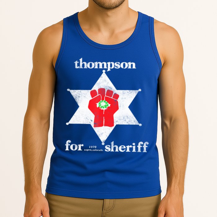Vintage Thompsons For Sheriff Retro 1970 Distressed Tee Tank Top