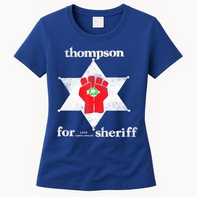 Vintage Thompsons For Sheriff Retro 1970 Distressed Tee Womens T-Shirt