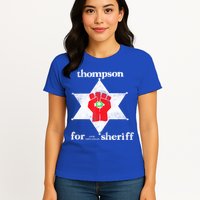 Vintage Thompsons For Sheriff Retro 1970 Distressed Tee Womens T-Shirt
