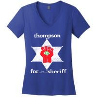 Vintage Thompsons For Sheriff Retro 1970 Distressed Tee Women's V-Neck T-Shirt