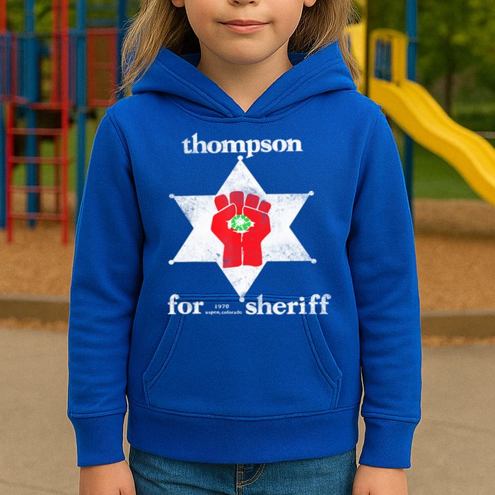 Vintage Thompsons For Sheriff Retro 1970 Distressed Tee Kids Hoodie