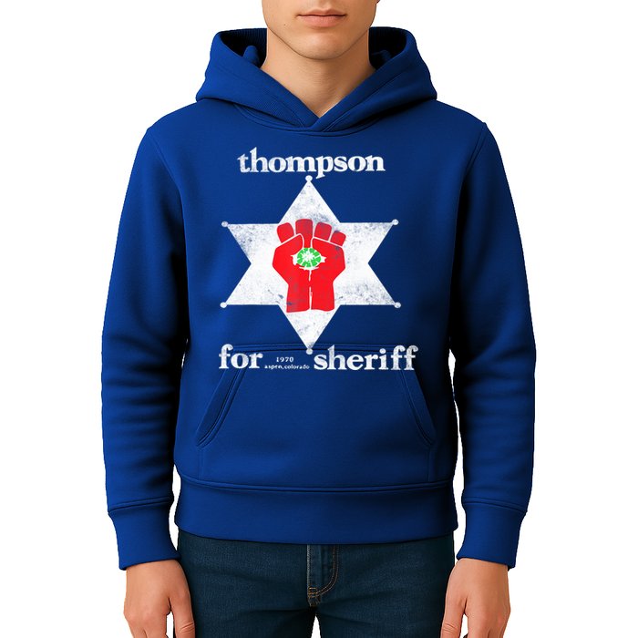Vintage Thompsons For Sheriff Retro 1970 Distressed Tee Kids Hoodie