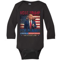 Vote Trump For Peanut The Squirrel Make Pets Safe Again Baby Long Sleeve Bodysuit