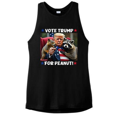 Vote Trump For Peanut The Squirrel Justice For Peanut Ladies PosiCharge Tri-Blend Wicking Tank