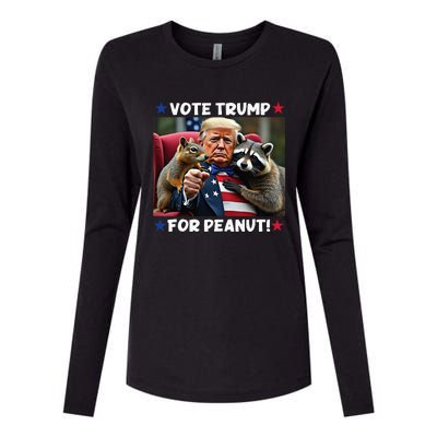 Vote Trump For Peanut The Squirrel Justice For Peanut Womens Cotton Relaxed Long Sleeve T-Shirt