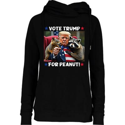 Vote Trump For Peanut The Squirrel Justice For Peanut Womens Funnel Neck Pullover Hood