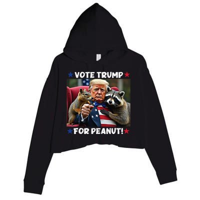 Vote Trump For Peanut The Squirrel Justice For Peanut Crop Fleece Hoodie