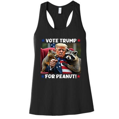 Vote Trump For Peanut The Squirrel Justice For Peanut Women's Racerback Tank