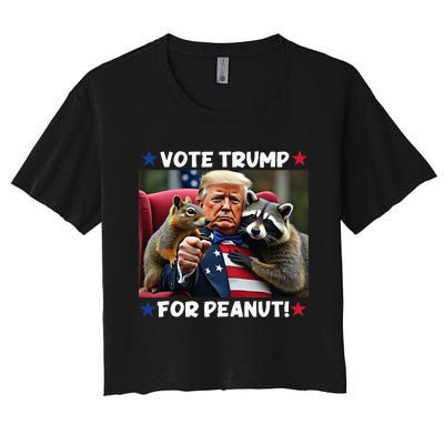 Vote Trump For Peanut The Squirrel Justice For Peanut Women's Crop Top Tee