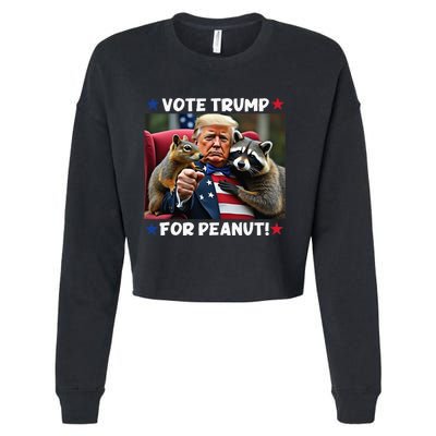 Vote Trump For Peanut The Squirrel Justice For Peanut Cropped Pullover Crew