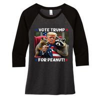 Vote Trump For Peanut The Squirrel Justice For Peanut Women's Tri-Blend 3/4-Sleeve Raglan Shirt