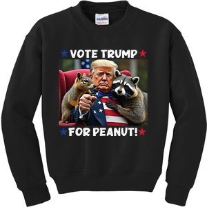 Vote Trump For Peanut The Squirrel Justice For Peanut Kids Sweatshirt