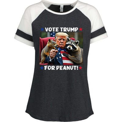 Vote Trump For Peanut The Squirrel Justice For Peanut Enza Ladies Jersey Colorblock Tee