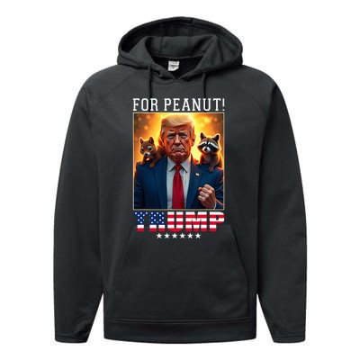 Vote Trump For Peanut The Squirrel Trump 2024 Election Performance Fleece Hoodie