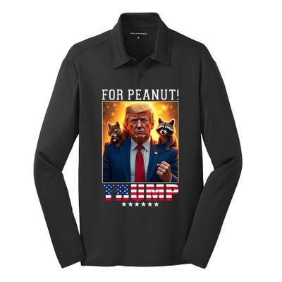 Vote Trump For Peanut The Squirrel Trump 2024 Election Silk Touch Performance Long Sleeve Polo