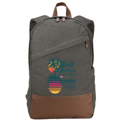 Vintage Tropical Gulf Of America Est 2025 Cotton Canvas Backpack