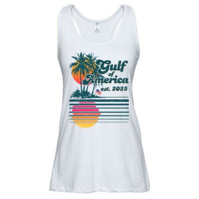 Vintage Tropical Gulf Of America Est 2025 Ladies Essential Flowy Tank