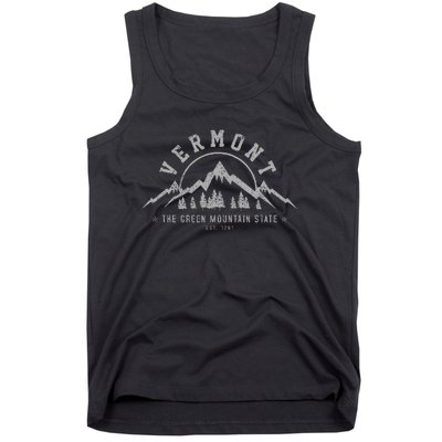 Vermont The Green Mountain State Est. 1791 Vintage Gift Tank Top